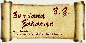 Borjana Žabarac vizit kartica